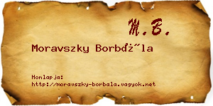 Moravszky Borbála névjegykártya